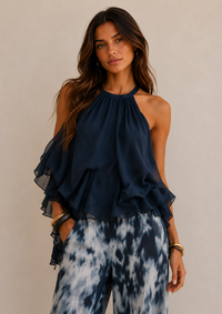 Élise | Conjunto elegante y ligero con top fluido y pantalones anchos