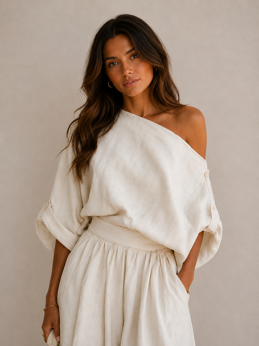Eleonora | Elegante conjunto de dos piezas con un solo tirante