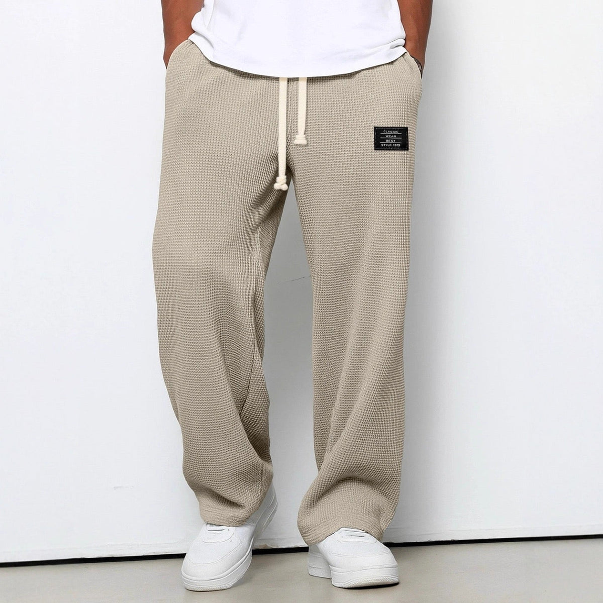 Lorenzo | Pantalones anchos con tejido de nido de abeja