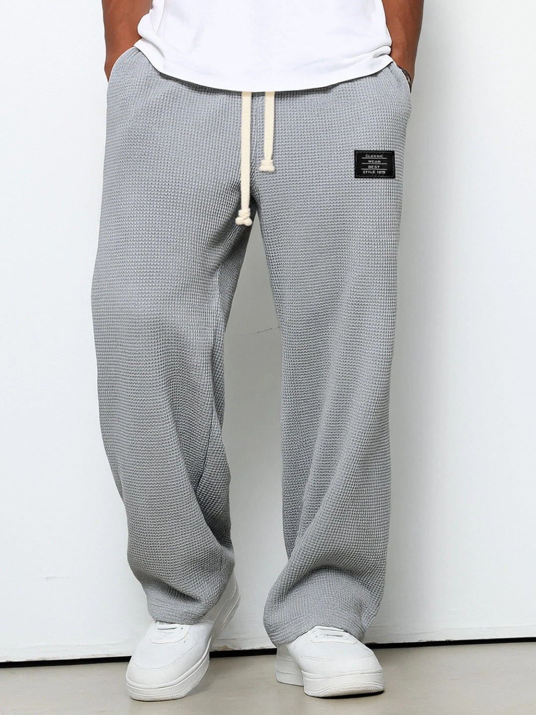 Lorenzo | Pantalones anchos con tejido de nido de abeja