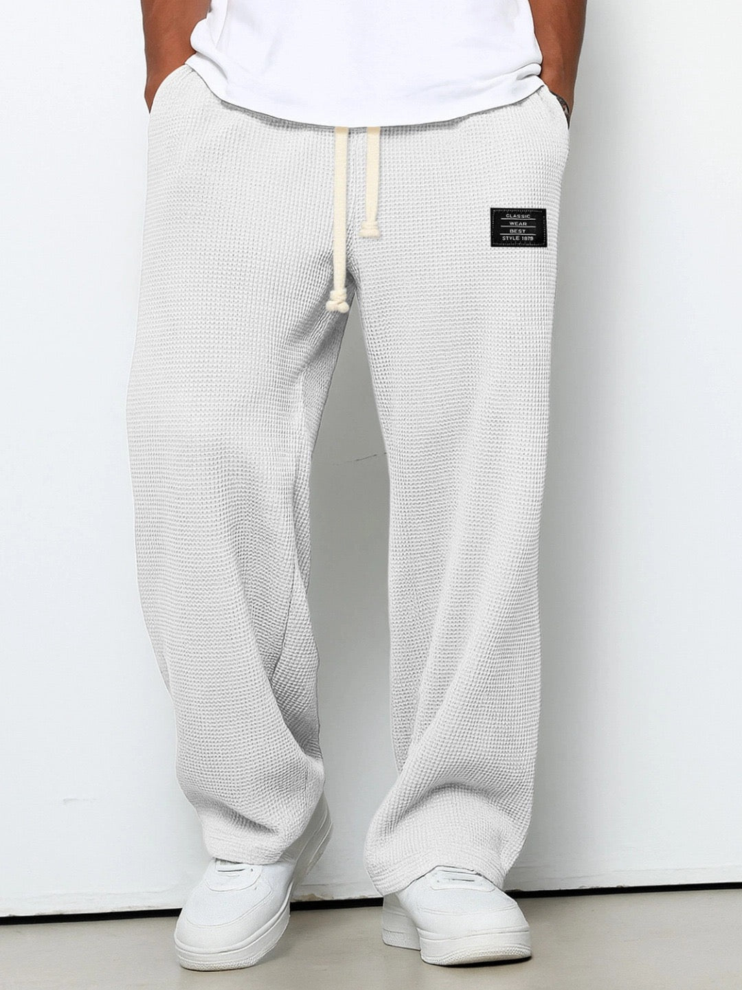 Lorenzo | Pantalones anchos con tejido de nido de abeja