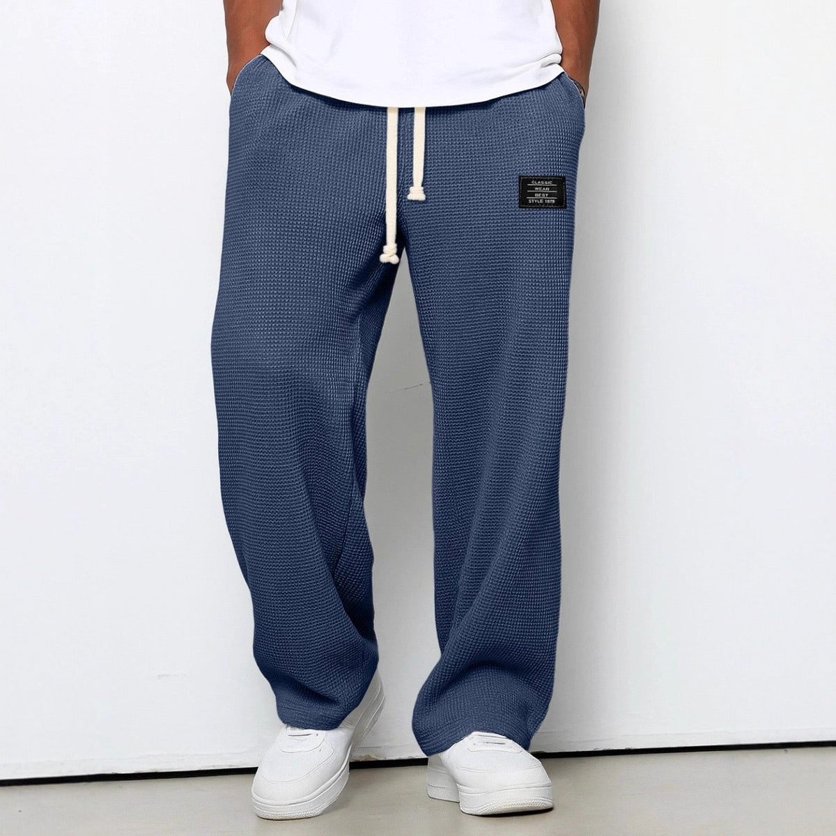 Lorenzo | Pantalones anchos con tejido de nido de abeja