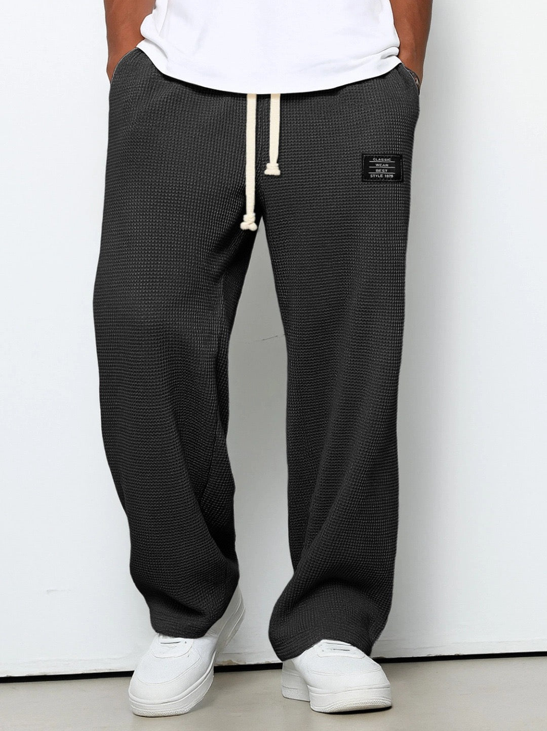 Lorenzo | Pantalones anchos con tejido de nido de abeja