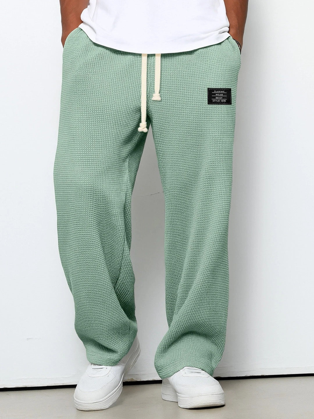 Lorenzo | Pantalones anchos con tejido de nido de abeja
