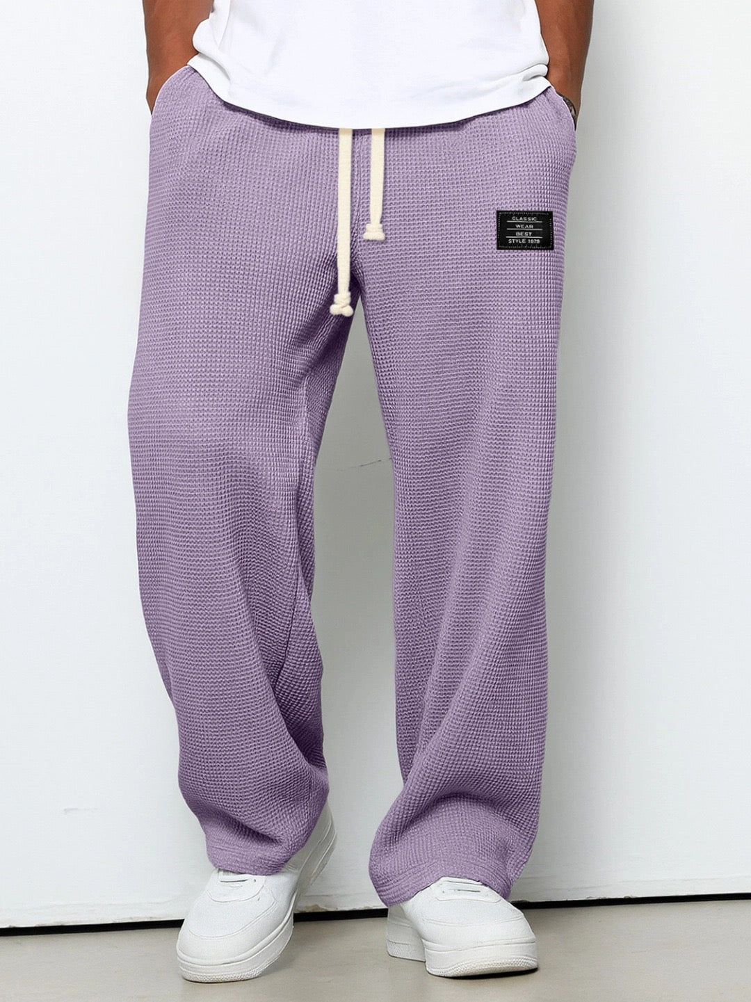 Lorenzo | Pantalones anchos con tejido de nido de abeja