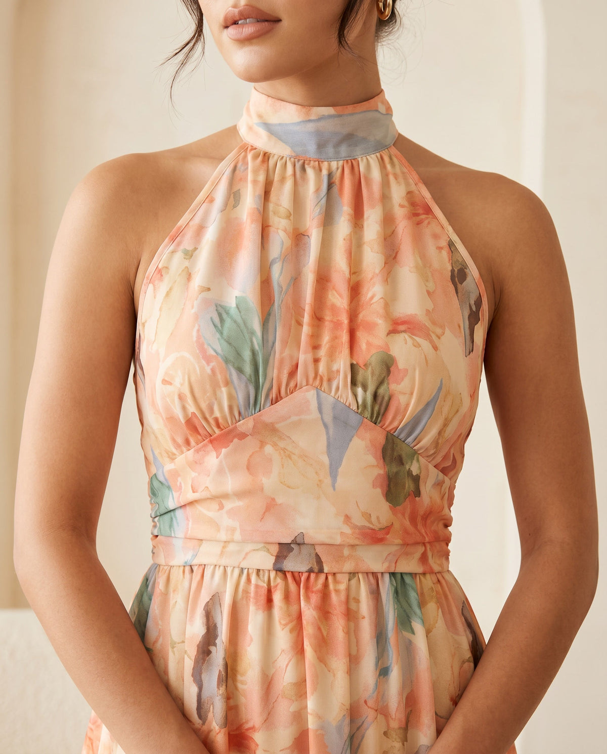 Noa | Vestido Estampado Acuarela Halter