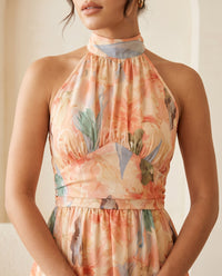Noa | Vestido Estampado Acuarela Halter
