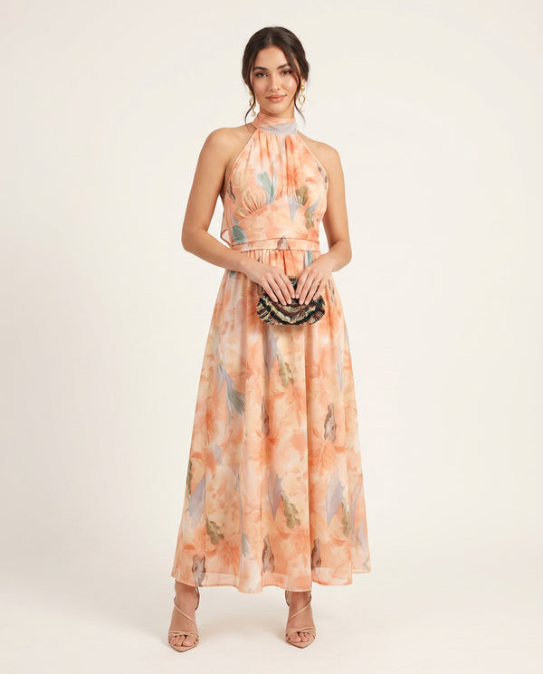 Noa | Vestido Estampado Acuarela Halter