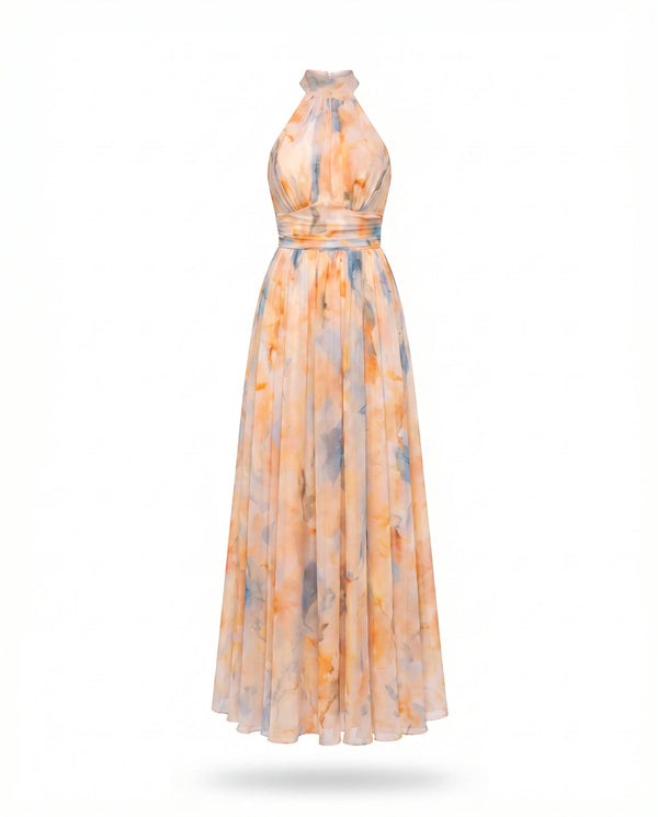 Noa | Vestido Estampado Acuarela Halter
